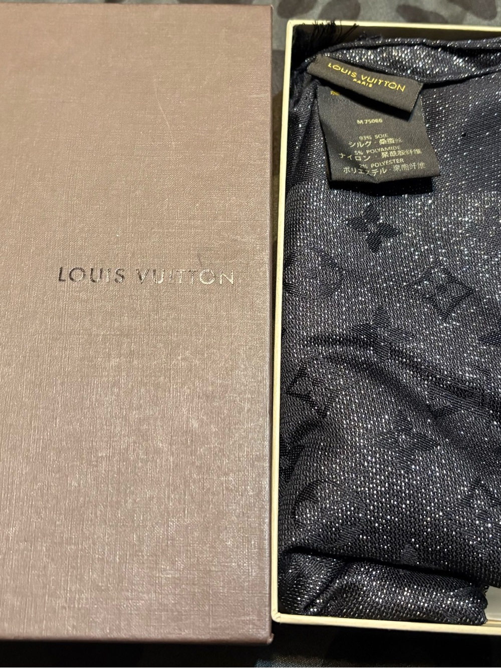 Louis Vuitton Monogram Silk Sparkle Scarf